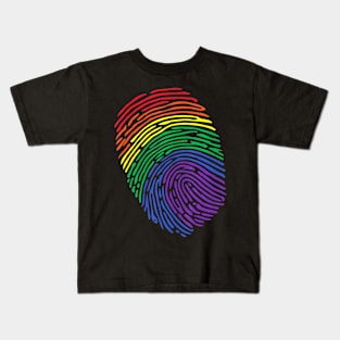 Lgbt Flag Fingerprint Proud  Lgbt Pride Kids T-Shirt